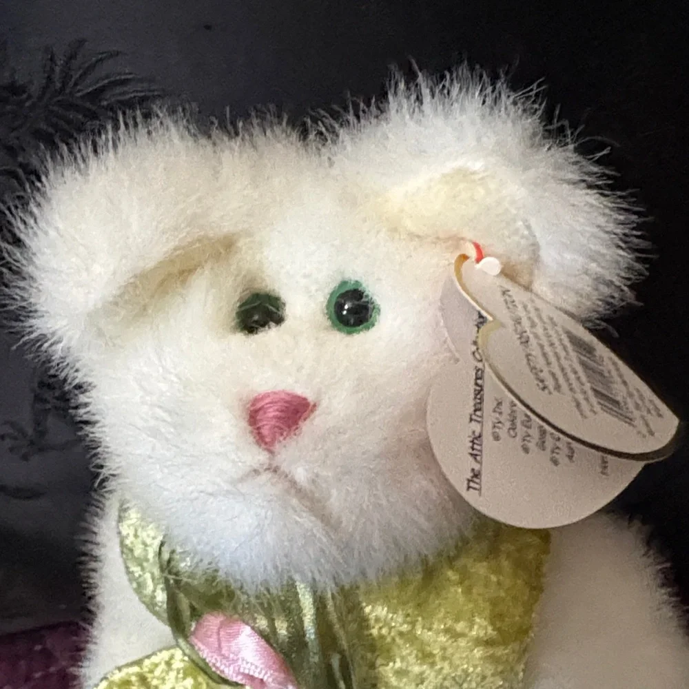 Katrina by Ty. Plush Cat Toy with Green Outfit